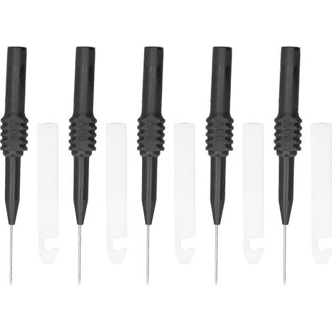 5-teiliges Prüfspitzen-Set mit 0,7 mm Prüfnadeln und Schutzhülle für Multimeter, Schwarz