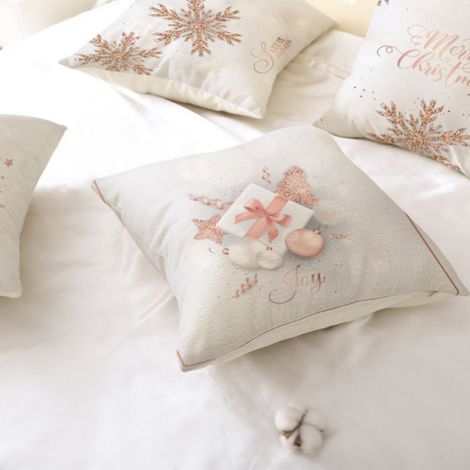 Taie D Oreiller - 45x45 Cm - Noel - Polyester - Pour Canape Chambre Maison - 6 Unites (1/5)