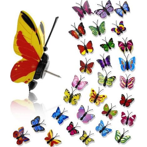 Punaises Papillon - 4 x 4 cm - Acier Inoxydable - Pour Tableau d'Affichage et Murs - Lot de 50 (1/4)