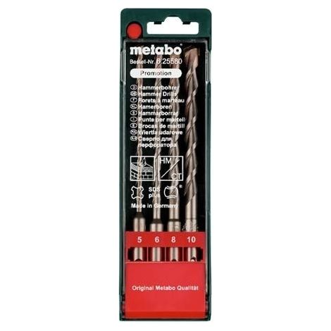 Jeu de forets pour marteau-perforateur 4 pièces SDS-Plus Metabo 625580000 Longueur totale 160 mm 1 set (1/8)