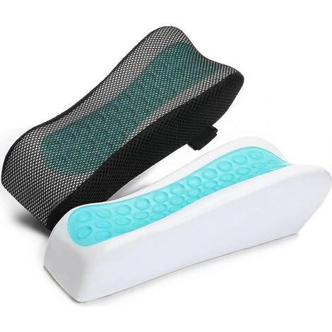 Paire de coussins ergonomiques en gel rafraîchissant pour accoudoirs de chaise de bureau ou de chaise gaming, avec accoudoirs en mousse à mémoire de forme et coussins de coude pour soulager la pressio (1/5)