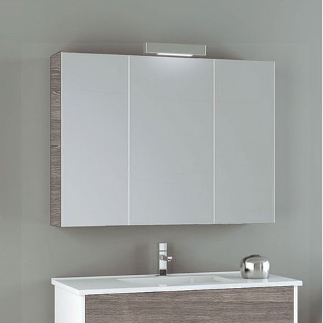 Mobile a specchio per mobili da bagno ALLSTONE 9 colori e 4 dimensioni disponibili. Rovere Smoky 120 cm (1/3)