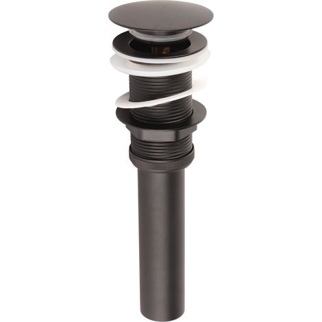 Bonde de lavabo en acier inoxydable antirouille et anti-obstruction, bouchon de vidange à clapet, noir mat