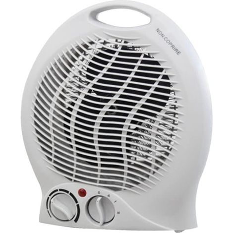Termoventilatore da bagno portatile con 2 livelli di potenza (1000W a 2000W) e funzione caldo e freddo 23x13x27cm - BIANCO (1/5)