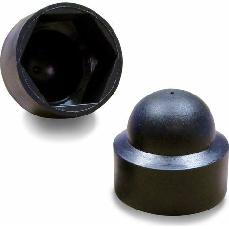 Lot 100 caches écrous vis M8 clef 13 mm plastique noir référence FAH113-L capots de protection (1/2)