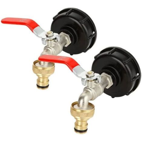 Lot de 2 Adaptateur de Réservoir IBC, Robinet Cuve 1000L, Robinet Cuve à Filetage 1/2\\\