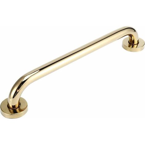 Barre d'appui de douche - Acier inoxydable plaqué or - 30cm - Sécurité salle de bain - Main courante sécurité - Accessoire baignoire (1/5)