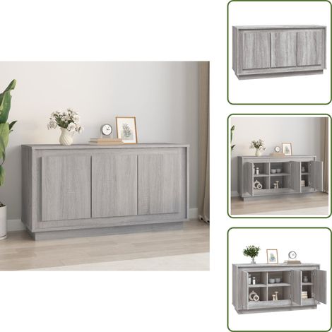 Buffet sonoma gris 102x35x55 cm bois d'ingénierie - Buffet - Commode - Rangement - Mobilier - Salon (1/5)