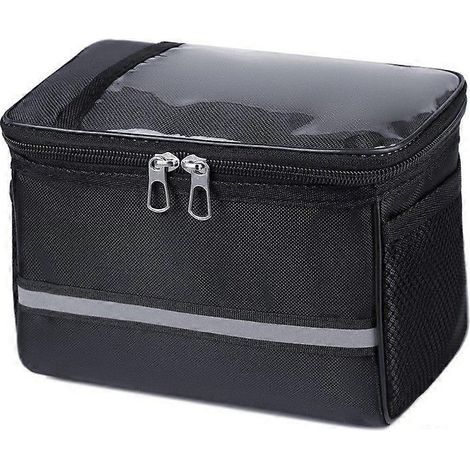 Fahrradlenkertasche, wasserdichte Fahrrad-Fronttasche, Fahrrad-Fronttasche, wasserdichte Fahrrad-Handyhalterung, Fahrradtasche, MTB-Fahrradlenkertasche mit Korb und Kühltasche, reflektierend (1/5)