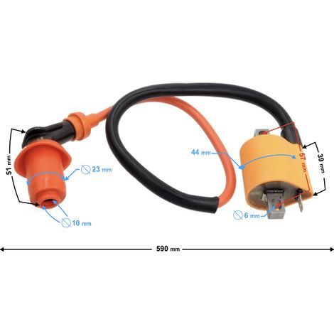 Bobina de alto voltaje para ciclomotor 4T / rojo (1/2)