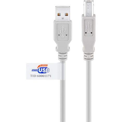 Goobay 50833 cable USB USB 2.0 5 m USB A USB B Gris