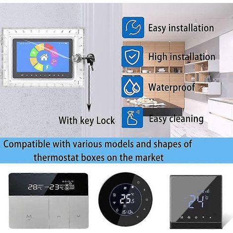 Boîtier de verrouillage efficace pour thermostats, clé incluse pour une température contrôlée (1/4)
