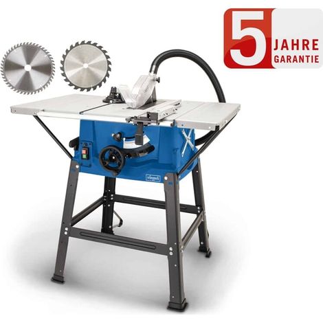 Scheppach Tischkreissäge HS100S 2000 W Ø 250 mm 85 mm Schnitthöhe 45° Schnitt mit Untergestell