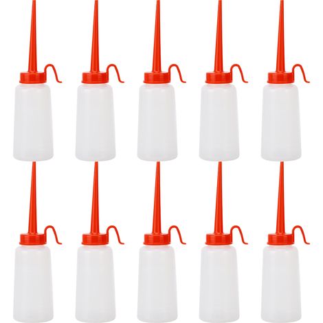 Lot de 10 flacons d'huile pour machine à coudre, aiguille double à pointe longue, distributeur d'huile en plastique