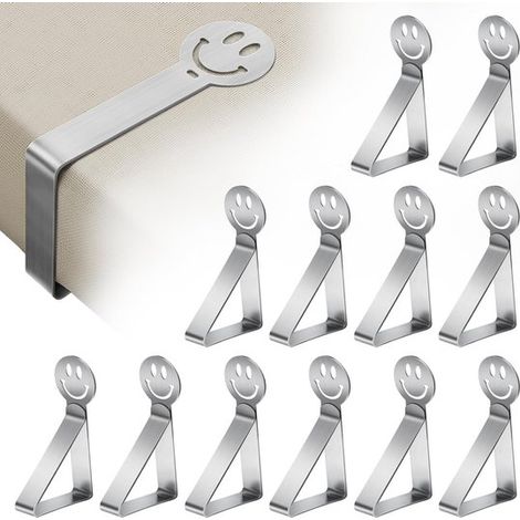 Sujeción de manteles, para mesas, para mesas, 12 piezas, Clips resistentes para manteles, Clip para mesa, Clips para manteles, para exteriores (1/5)