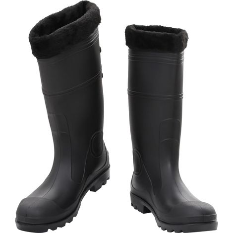 Bottes de pluie avec chaussettes amovibles noir taille 46 PVC CFW642876 (1/5)