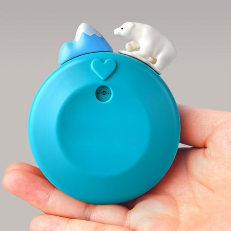 Timer da cucina meccanico, timer portatile per cucinare, design orsetto blu, per casa e studio, timer magnetico resistente con allarme per cucinare, in plastica (1/4)