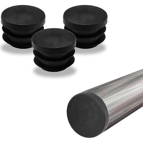 Embouts ronds en plastique de 12 3/4 pouces, embouts de tube noirs, embouts coulissants pour pieds de table et de chaise (19 mm) 19 mm (3/4\ (1/5)
