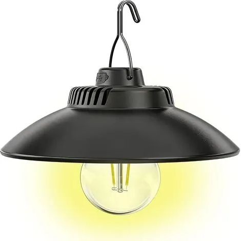 Lampe de camping LED rechargeable, lanterne rétro portable avec 2 modes d'éclairage, lumière blanche chaude, résistante à l'eau IPX4, lampe de tente pour le camping, la randonnée, la pêche et les situ (1/3)