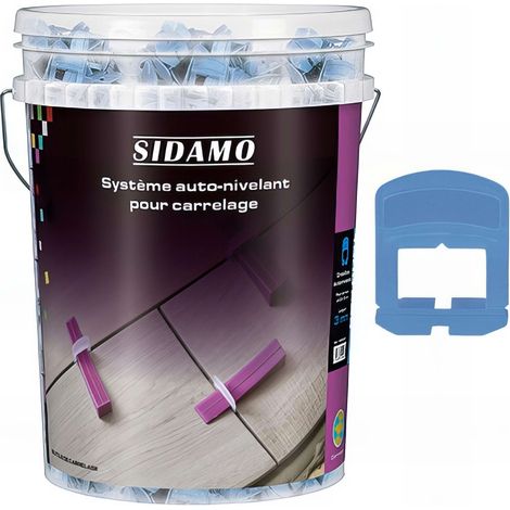 Sidamo – Croisillons de carrelage auto-nivelants 3 mm – Pour carreaux d'épaisseur 0 à 12 mm – Code couleur bleu – Lot de 1 000 unités