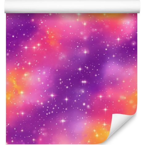 Papel pintado Galaxia en acuarela en violeta, morado y rosa empolvado 50x1000 cm (1/5)