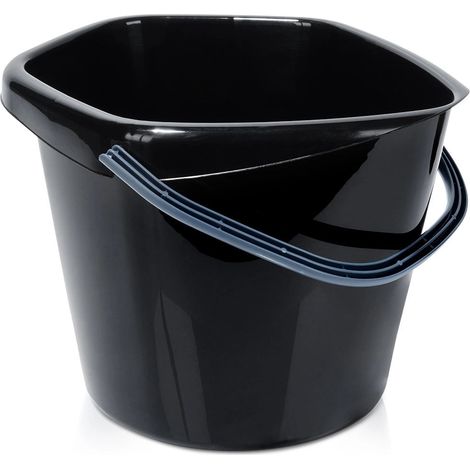 Seau en plastique noir 14 l