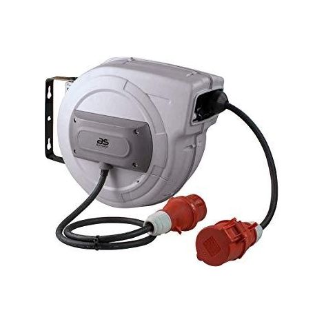 AS Schwabe 12648 Carrete de cable mural 10 m negro 16 A