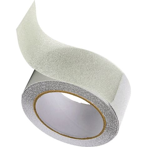 Ruban Anti-Glisse Adhesive - Tape de Sécurité pour Escaliers et Sols - 5m x 5cm/2.5cm (PEVA) - Noir/Gris/Transparent - Facile à Installer (1/5)