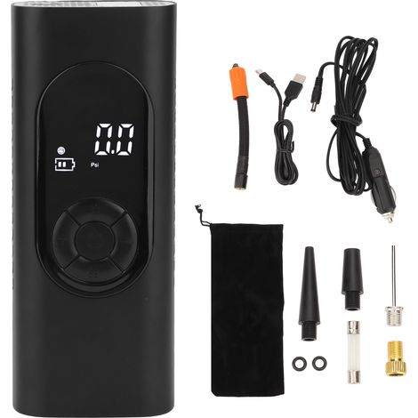 Gonfleur de pneus 12V 20L/min rapide portable sans fil, compresseur d'air numérique LCD pour voiture, petite pompe à air pour pneus auto (1/5)