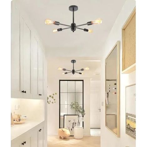 kawoo 2pcs Lustre Suspension Vintage Salon Noir Plafonnier Industriel Retro Designe Edison pour Salon Chambre (1/4)