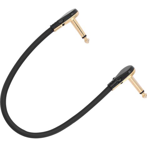 Lot de 2 câbles patch 30cm pour pédalier guitare, jack 6,35mm plat coudé, cordon effet durable (1/5)