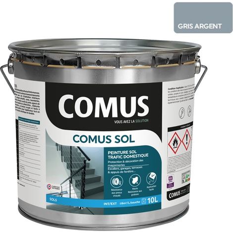 COMUS SOL GRIS ARGENT  10L Peinture pour sols intérieurs et extérieurs. trafic domestique (1/3)
