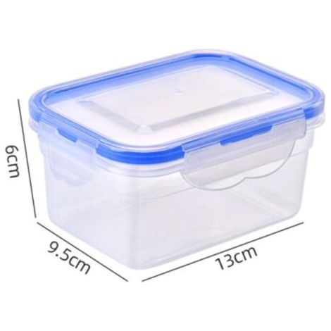 Boîte de rangement carrée, plastique transparent, 13 x 9,5 x 6 cm / 17,5 x 13 x 7,5 cm, 500 ml(13 x 9,5 x 6 cm 500 ml) (1/4)
