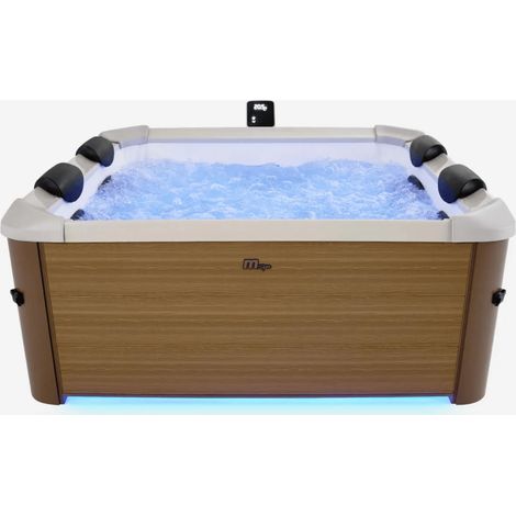 Spa gonflable semi rigide 6 personnes – Structure Aero™ légère – HydroJet Massage Plus – Panneaux effet bois – Application MSpa Link 2.0 (1/5)