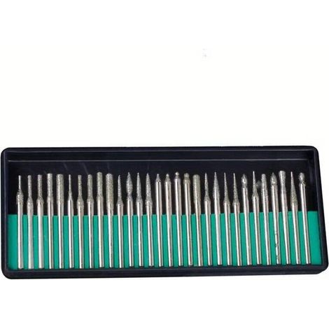 Frese diamantate rotative – Set da 30 pezzi per metallo, legno e intaglio – Gambo da 3 mm (1/8″) – Varie forme