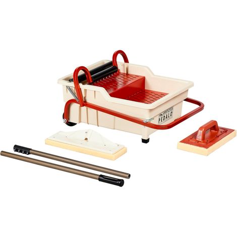 Raimondi – Bac de lavage Pedalo 40L – Éponge absorbante – Manche aluminium pour nettoyage debout – Pédale pour rinçage rapide