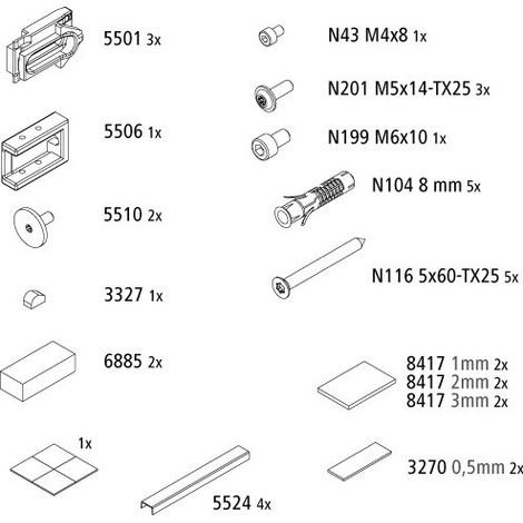 Kermi 2535698 EBNI004 Set de petites pièces de montage