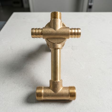 Robinet de douche mural en laiton à trois voies avec raccord fileté, mitigeur de cabine de douche en laiton, raccord à trois voies, entraxe de 9 cm.