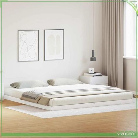 Cadre de lit - ABI - Blanc - Pin massif - 213,5 x 204 x 9 cm (1/5)