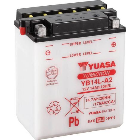 [GEBRAUCHT] B-Ware Yuasa YB14L-A2 Motorradbatterie Starterbatterie Autobatterie Batterie 12V 14Ah (1/2)