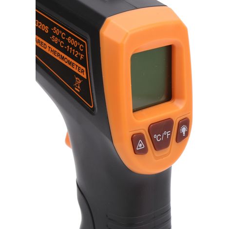 GM320S Infrarot-Thermometer mit LCD-Bildschirm, industrielle Hochtemperatur-Infrarot-Heißluftpistole (orange) (1/5)