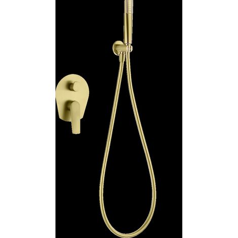 Ensemble de douche encastré avec mitigeur  Modèle PAROS  Couleur or  Finition en or brossé [ IMEX® ]