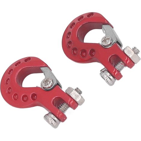 Kit de crochet de remorquage et de chaîne pour voiture RC SCX10 D90 1/10 (décoration incluse) - Rouge (1/5)