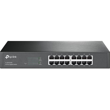 TP-Link TL-SG1016D(UN) commutateur réseau Non-géré L2 Gigabit Ethernet (10/100/1000) Noir