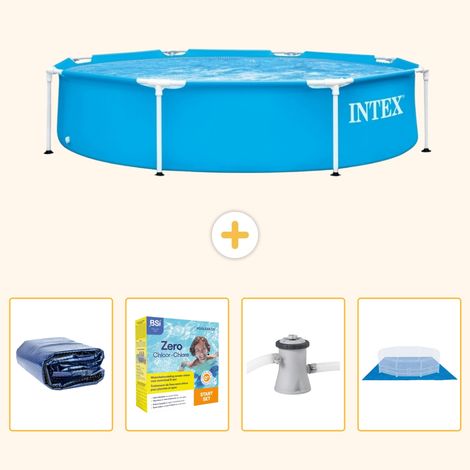 Intex Piscine Tubulaire Ronde - 244x51 cm - 5-pièces SCB8 (1/5)