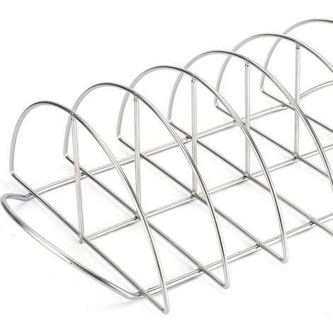 Support de barbecue en acier inoxydable, grille à côtes levées, support antiadhésif pour steaks de bœuf, accessoire de barbecue pour pique-nique en plein air (1/5)