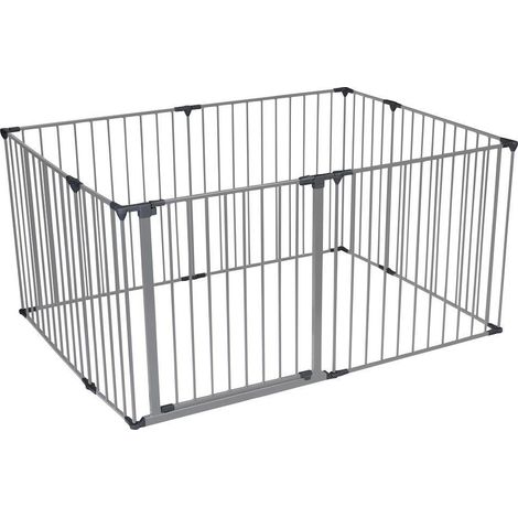 Safetots Premium Multi Panel Play Den, 105cm x 144cm, Grey, 70cm High, Baby Playpen, Play Den for Toddlers, Large Playpen