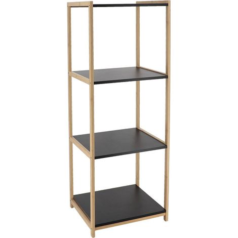 Bambusmöbel 4 regale mdf schwarz - bambus schwarz - Tendance