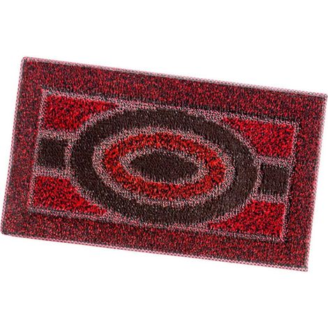 Paillasson Absorbant Doux et Antidérapant Rectangulaire Rouge - 40x70 cm