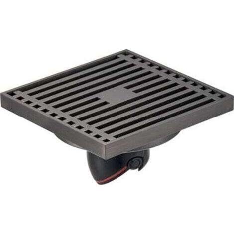 Drain de sol carré pour salle de bain et douche, 10x10 cm, piège à déchets, grille, filtre à déchets, drain de sol magnétique droit à usage unique (1/3)